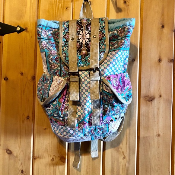 Handbags - Floral Boho Artsy Canvas Backpack Rucksack